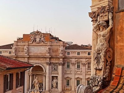 Trevi Fountain, unusual point of view